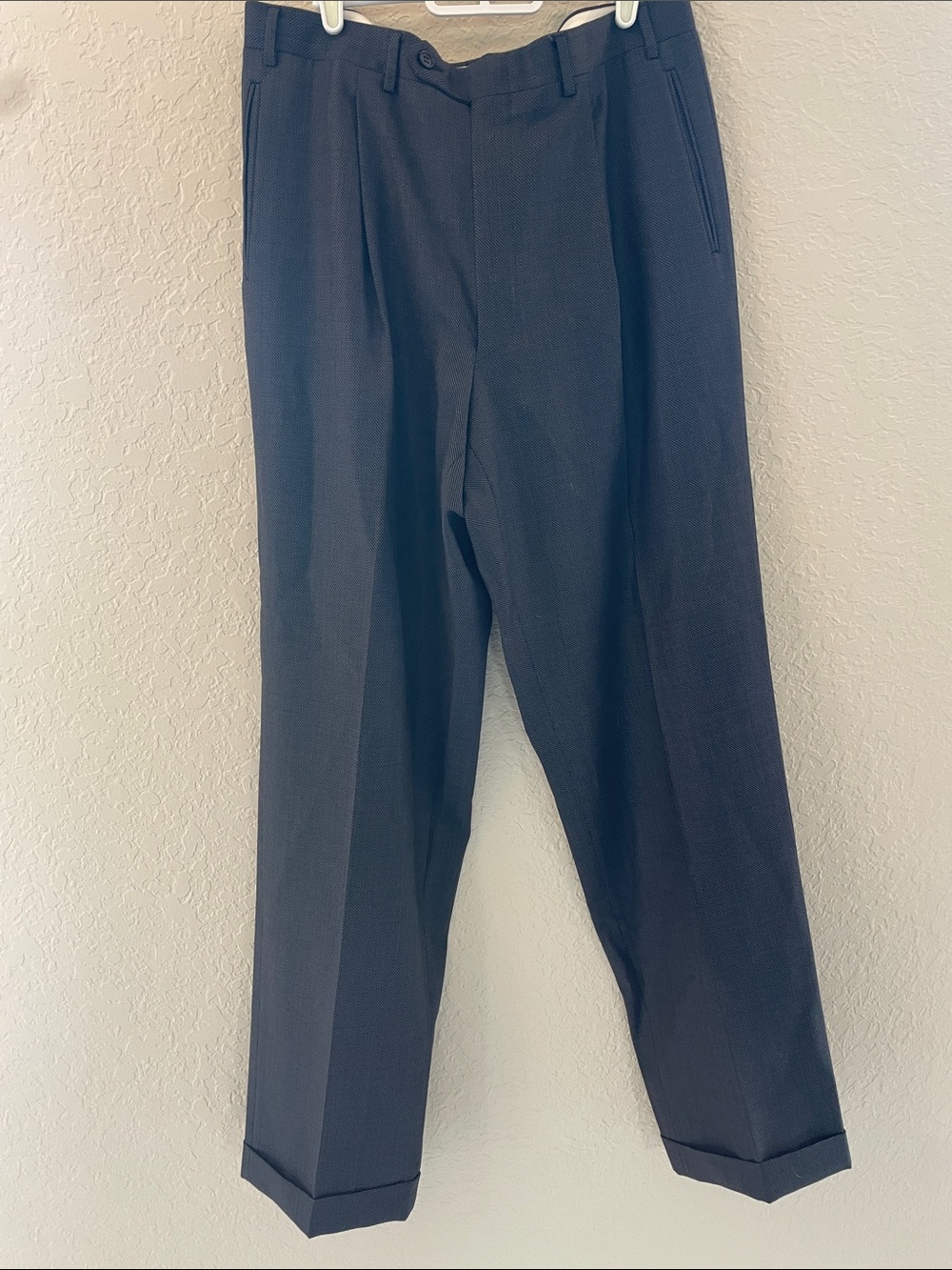 Canali Dark Navy Tailored Dress Pants